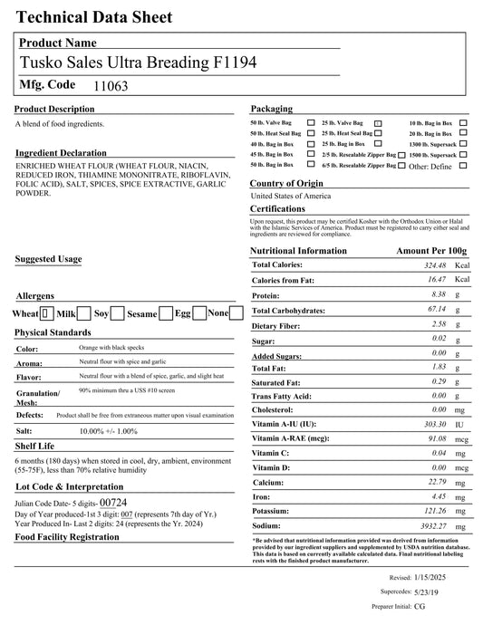 Chicken Breading, Ultra Blend, 25 lb. image 1